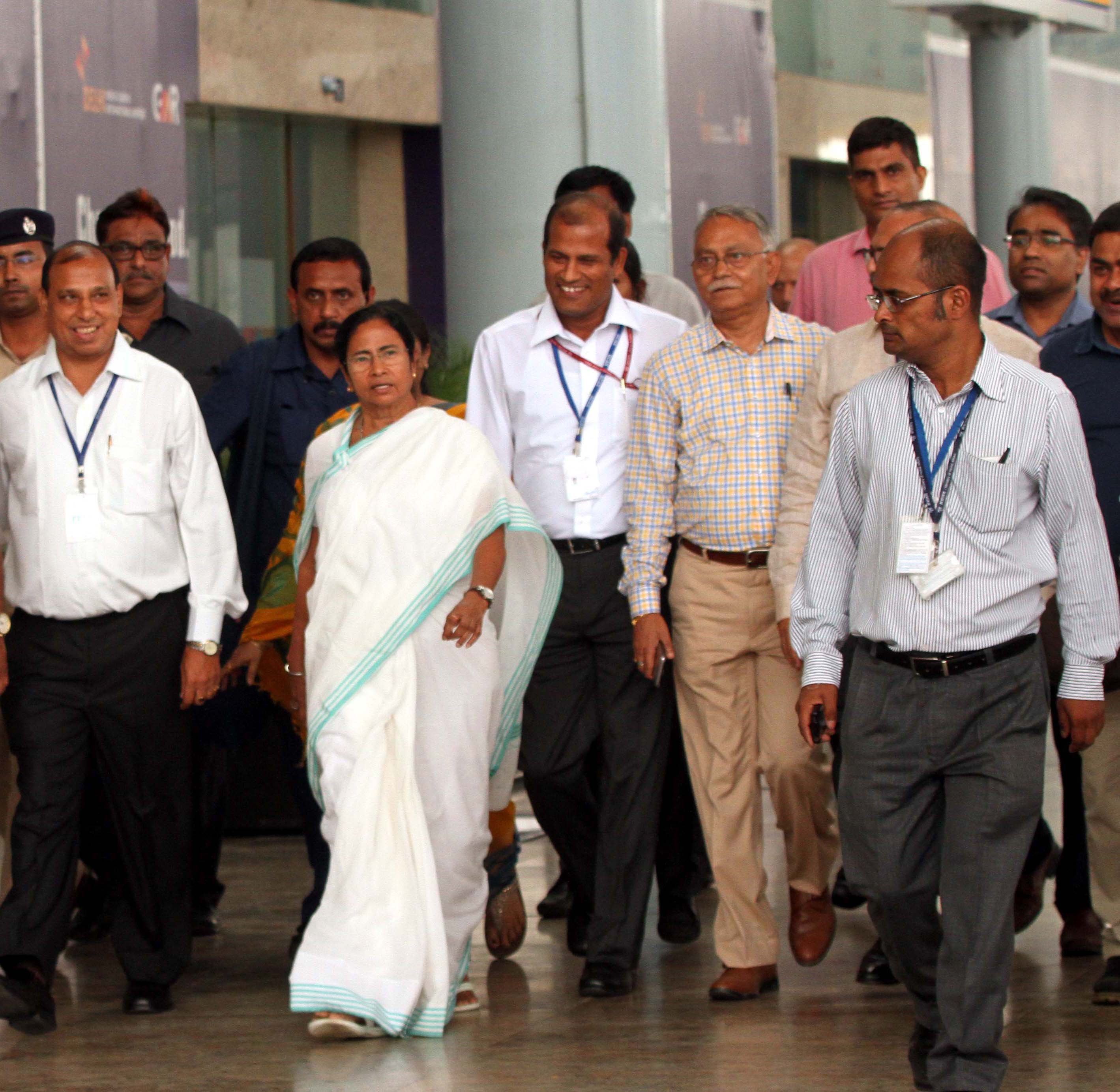 WB CM arrives in Delhi, to visit Parliament Central Hall today