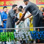 Abhishek Banerjee at the distribution ceremony of clothing at Fatehpur high school ground, Falta – 29.09.2019